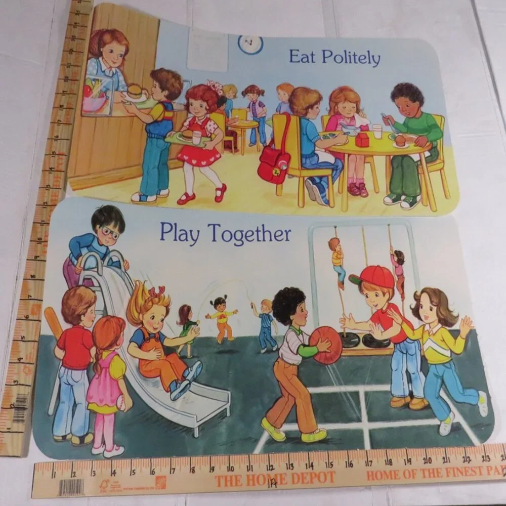 Play Together (6) BULLETIN BOARD SET 1980s or older Vintage  Classroom Posters